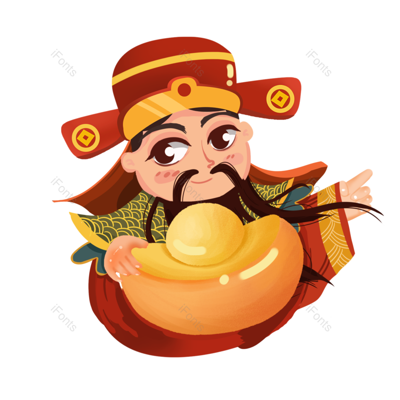 节日元素图片,装饰元素元素,新年PNG,财神免抠素材